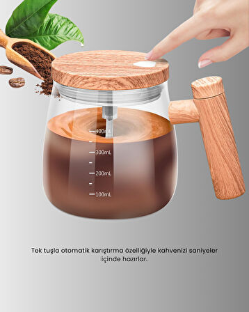 Isıtıcılı Manyetik Karıştırıcı Kupa – 400 ml, C Tipi Şarjlı, Akıllı Tasarım