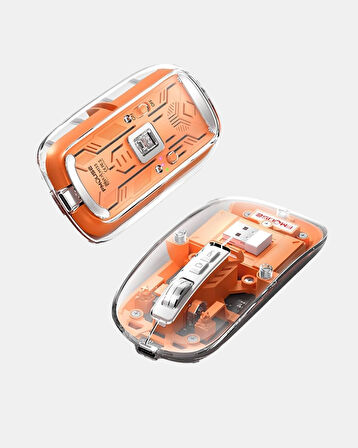 Bluetooth 5.0 & 2.4GHz Kablosuz Fare – 3 Cihaz Bağlantılı, Hızlı Geçiş, USB Alıcılı