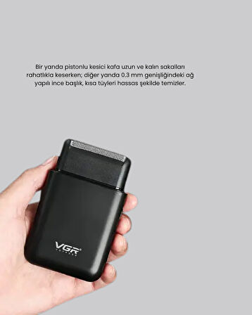Taşınabilir Elektrikli Tıraş Makinesi USB Şarjlı 5W Motor ve 0.3 mm Hassas Kesim