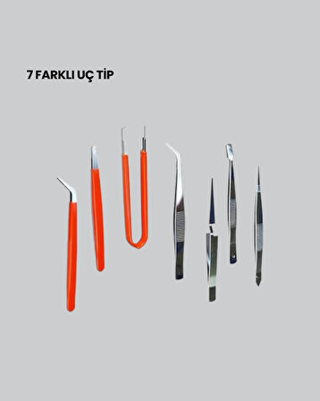 Elektronik Devre ve Saat Tamiri İçin 7’li Paslanmaz Çelik Cımbız