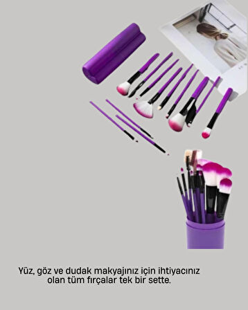 12’li Profesyonel Makyaj Fırça Seti Ultra Yumuşak Sentetik Kıllı