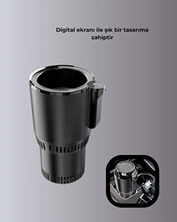 Araba Bardaklığı Isıtma Soğutma Ayarlı Çakmak Girişli Akıllı Model
