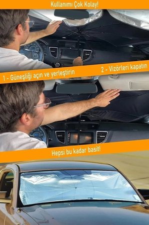 Araba Ön Cam Güneşlik Katlanabilir Güneşlik Şemsiye Ön Cam Gölgelik Oto Güneşlik