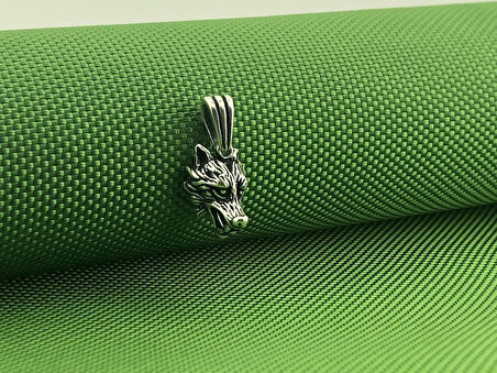 Kızgın Kurt Tasarımlı 925 Ayar Gümüş Kolye Ucu