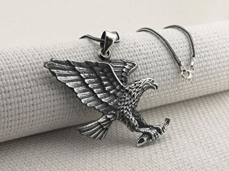 Büyük Kartal Tasarımlı 925 Ayar Gümüş Kolye