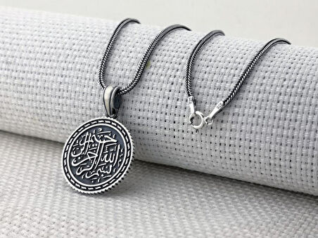 Besmele-i Şerif Dualı 925 Ayar Gümüş Kolye