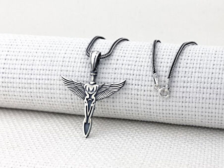 Kanatlı Kılıç 925 Ayar Gümüş Kolye