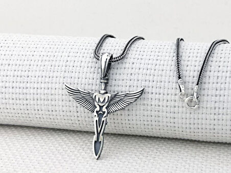 Kanatlı Kılıç 925 Ayar Gümüş Kolye