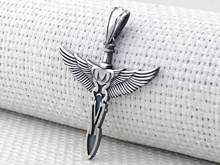 Kanatlı Kılıç 925 Ayar Gümüş Kolye Ucu
