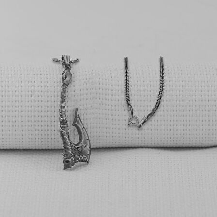 Viking İskandinav Savaşcı Baltası Üç Boyutlu 925 Ayar Gümüş Kolye