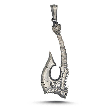 Viking İskandinav Savaşcı Baltası Üç Boyutlu 925 Ayar Gümüş Kolye Ucu