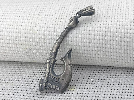 Viking İskandinav Savaşcı Baltası Üç Boyutlu 925 Ayar Gümüş Kolye Ucu