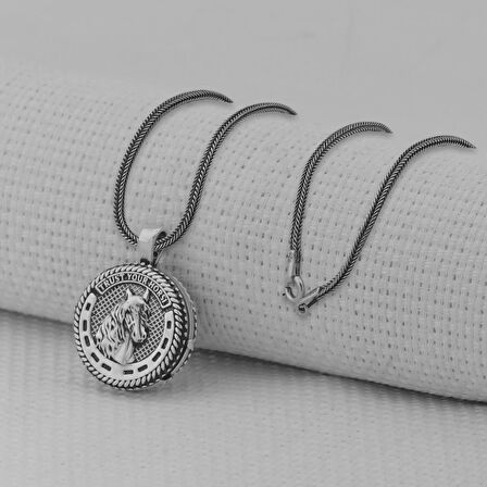 İçi Açılabilir Şans Nalı 925 Ayar Erkek Gümüş Kolye