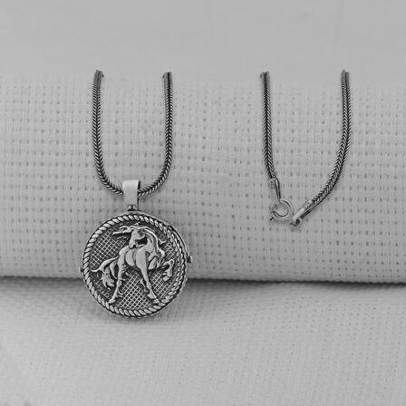 İçi Açılabilir Şans Nalı 925 Ayar Erkek Gümüş Kolye