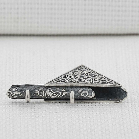 Desenli 925 Ayar Gümüş Üçgen Muska Kabı 