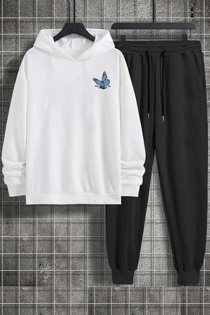 Unisex Kelebek Baskılı Eşofman Takımı