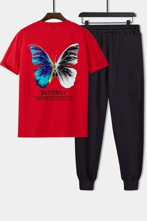 Unisex Butterfly Baskılı 2'li Eşofman Takımı