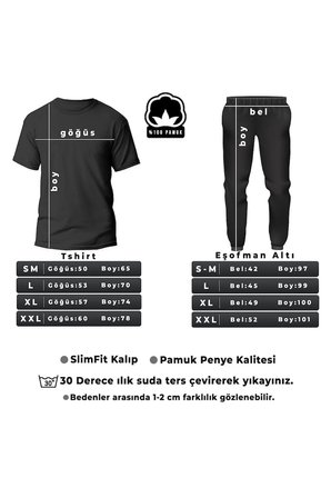Unisex Evren Temalı Baskılı 2'li Eşofman Takımı