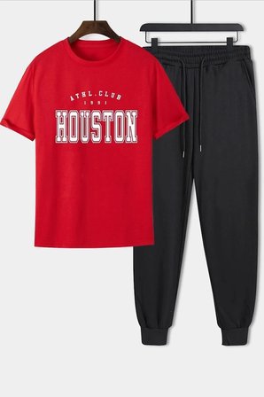 Unisex Houston Baskılı 2'li Eşofman Takımı