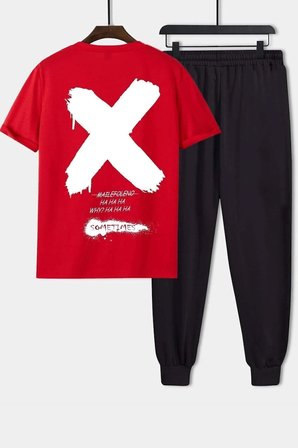 Unisex Sometimes X Baskılı 2'li Eşofman Takımı