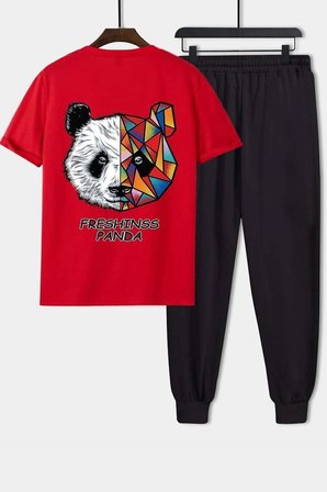Unisex Panda Baskılı 2'li Eşofman Takımı
