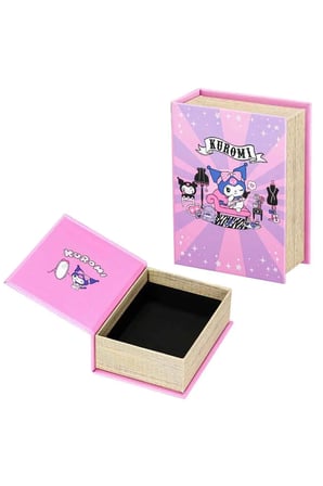 Sanrio Kuromi Temalı Kitap Görünümlü Dekoratif Saklama Kutusu – Kawaii Pembe Tasarım, Takı ve Aksesuar Düzenleyici, Hediye