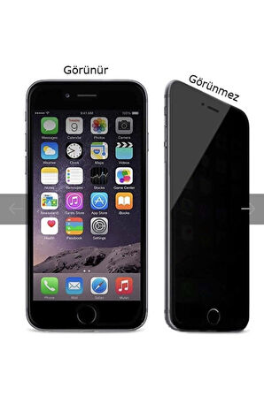 Iphone 8 Plus Mat Hayalet Ekran Gizli Privacy Tam Kaplayan Kırılmaz Cam Seramik Ekran Koruyucu Siyah