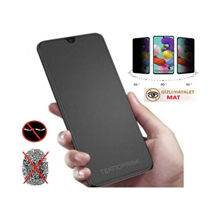 Oppo A5 2020 Mat Hayalet Ekran Gizli Privacy Tam Kaplayan Kırılmaz Cam Seramik Nano Ekran Koruyucu