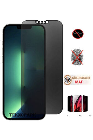 Iphone 13 Pro Max Mat Hayalet Ekran Gizli Privacy Tam Kaplayan Kırılmaz Cam Seramik Ekran Koruyucu