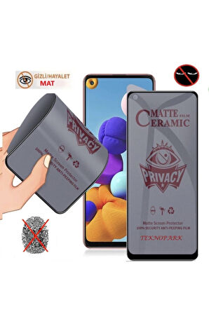 Oppo Reno 5 Lite Mat Hayalet Ekran Privacy Tam Kaplayan Kırılmaz Seramik Nano Ekran Koruyucu