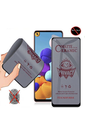 Oppo A74 Mat Hayalet Ekran Gizli Privacy Tam Kaplayan Kırılmaz Cam Seramik Nano Ekran Koruyucu