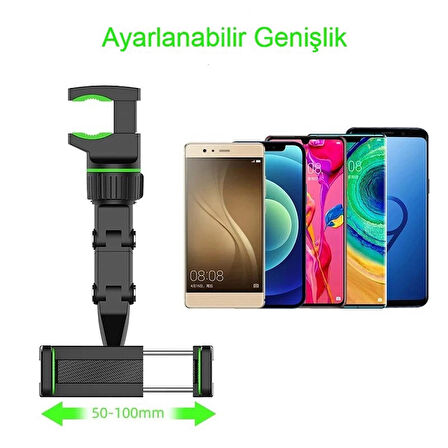 Araç İçi 360 Derece Ayarlanabilir Oynar Başlıklı Evrensel Dikiz Ayna Masa Telefon Tutucu