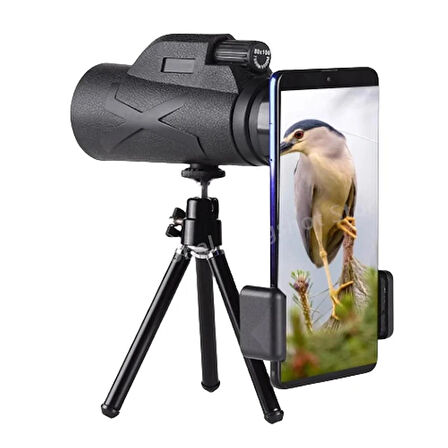 Ultra HD Monoküler 80x100 Zoomlu Dürbün Su Geçirmez Kamp Kuş Gözlemi Doğa Tripodlu Telefon Tutacağı