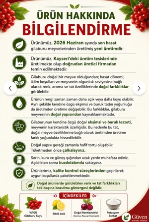 Talaszade Gilaburu Suyu 5 L x 2 Adet - Şeker İlavesiz Koruyucu İçerir