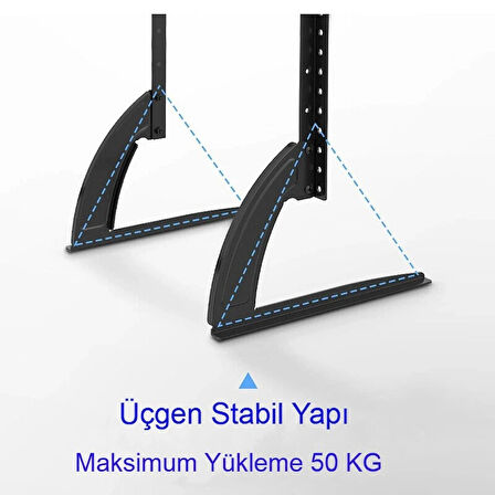32-75" Evrensel Masaüstü TV Lcd Led Standı Sabit Ekran Yükseklik Ayarlanabilir Şık Dayanıklı Tasarım