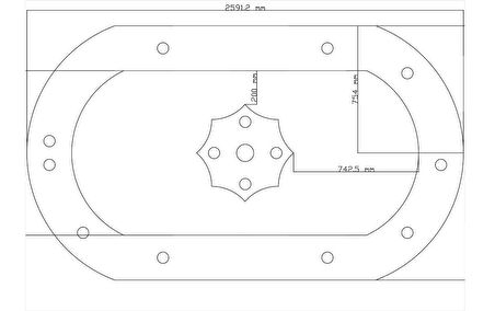 Motifpiyer Motifli Tavan Göbegi Led Spotlu Tmg -54-O-150Cmx260Cm