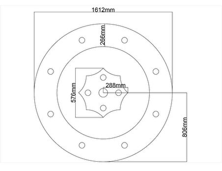 Motifpiyer Motifli Tavan Göbegi Led Spotlu Tmg -duz-Cap 160Cm