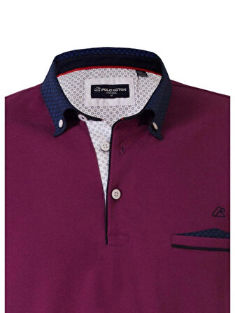 POLOKOTON %100 Pamuk Mor Polo Yaka Cepli Kısa Kollu Erkek T-Shirt – Nefes Alabilen Yazlık Şık Tasarım