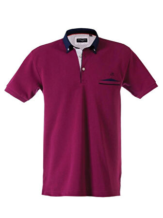 POLOKOTON %100 Pamuk Mor Polo Yaka Cepli Kısa Kollu Erkek T-Shirt – Nefes Alabilen Yazlık Şık Tasarım