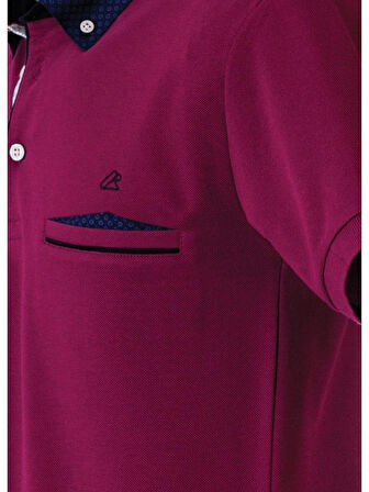 POLOKOTON %100 Pamuk Mor Polo Yaka Cepli Kısa Kollu Erkek T-Shirt – Nefes Alabilen Yazlık Şık Tasarım