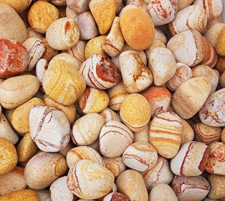 DOLOMİT TAŞI SARI ÇİZGİLİ 6-10 cm 5 KG DOĞAL DEKORASYON TAŞI