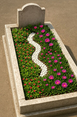 MEZAR - KABİR ÇİÇEKLİ BİTKİ SETİ - 90 ADET YER ÖRTÜCÜ BİTKİ + 20 KG DOLOMİT TAŞI (Buz Çiçeği-Kaz Aya