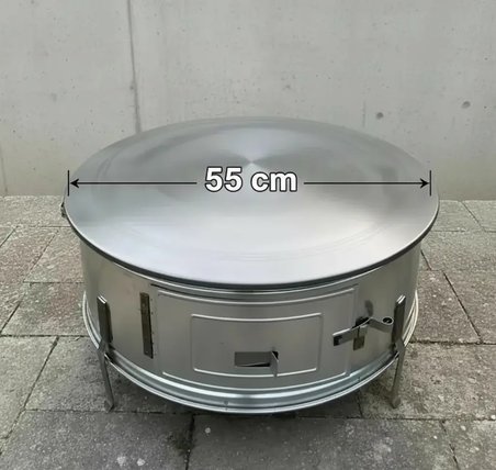 55 cm EKMEK-YUFKA-BAZLAMA-GÖZLEME-KATMER TANDIRI ÇİFT SACLI ÜST SAC SEYYAR ÇIKARTILABİLİR 1.50 mm Kalınlık