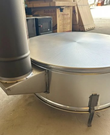 55 cm EKMEK-YUFKA-BAZLAMA-GÖZLEME-KATMER TANDIRI ÇİFT SACLI ÜST SAC SEYYAR ÇIKARTILABİLİR 1.50 mm Kalınlık