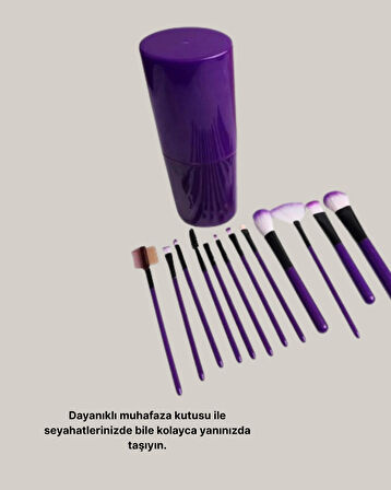12 li Profesyonel Makyaj Fırça Seti Ultra Yumuşak Sentetik Kıllı