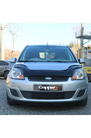 4MM 1. KALİTE CAPPAFE Ford Fiesta Ön Kaput Koruyucu Rüzgarlık Akrilik (abs) Piano Black *30300602 4* 2002-2008 E1