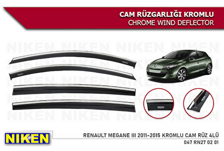 MEGANE 3 2011 2015 KROMLU CAM RÜZGARLIĞI NİKEN
