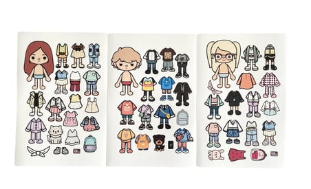 Toca Boca Ece ve Arkadaşları 3’lü Giydirme Sticker Seti