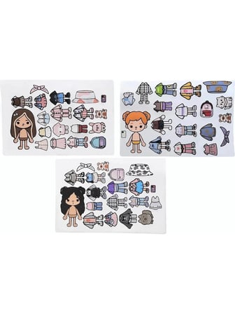 Toca Boca Orange Black Brown 3’lü Giydirme Sticker Seti