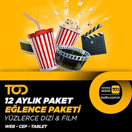 Tod 12 Aylık Eğlence Paketi - (Web + Cep + Tablet)